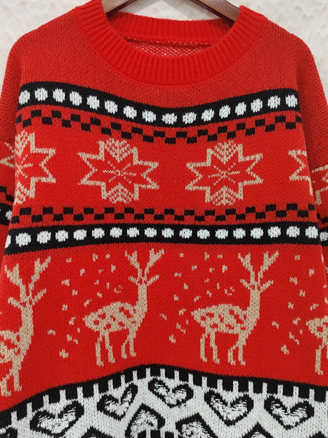 Weihnachtselement Rundhals Langarmpullover