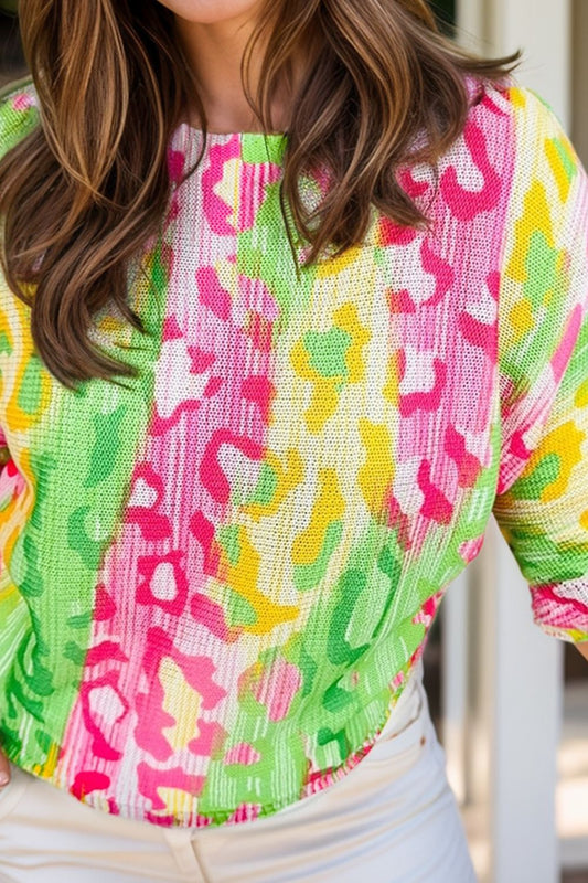 Bedrucktes T-Shirt mit Rundhalsausschnitt in Übergröße