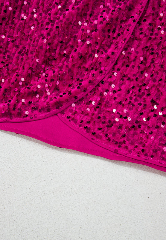 Langärmliges Minikleid mit Pailletten