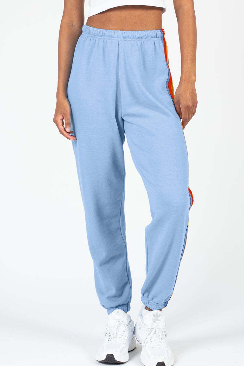 Active-Hose mit kontrastierenden Streifen und elastischer Taille