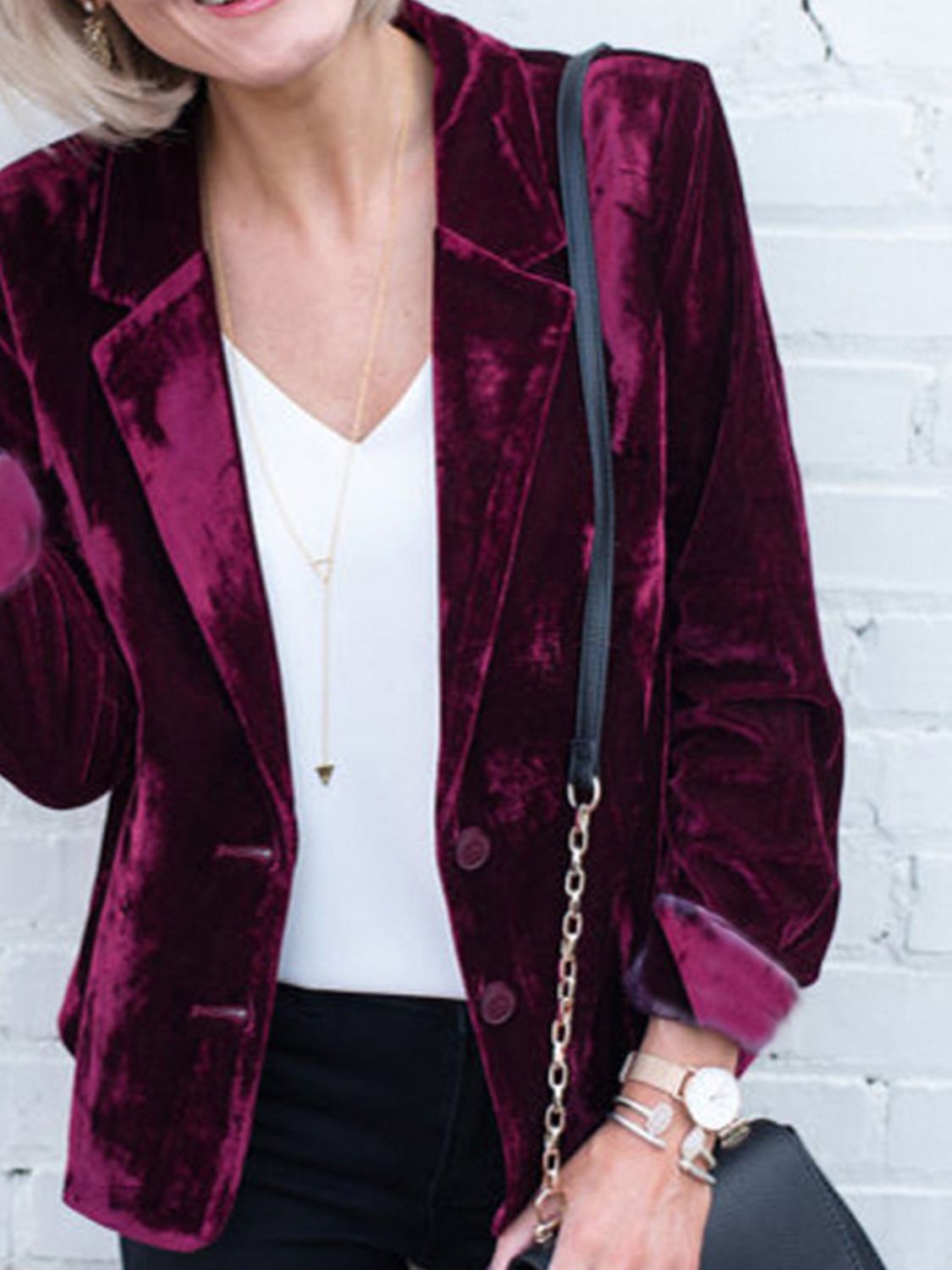 Blazer mit Knopfleiste und Reverskragen