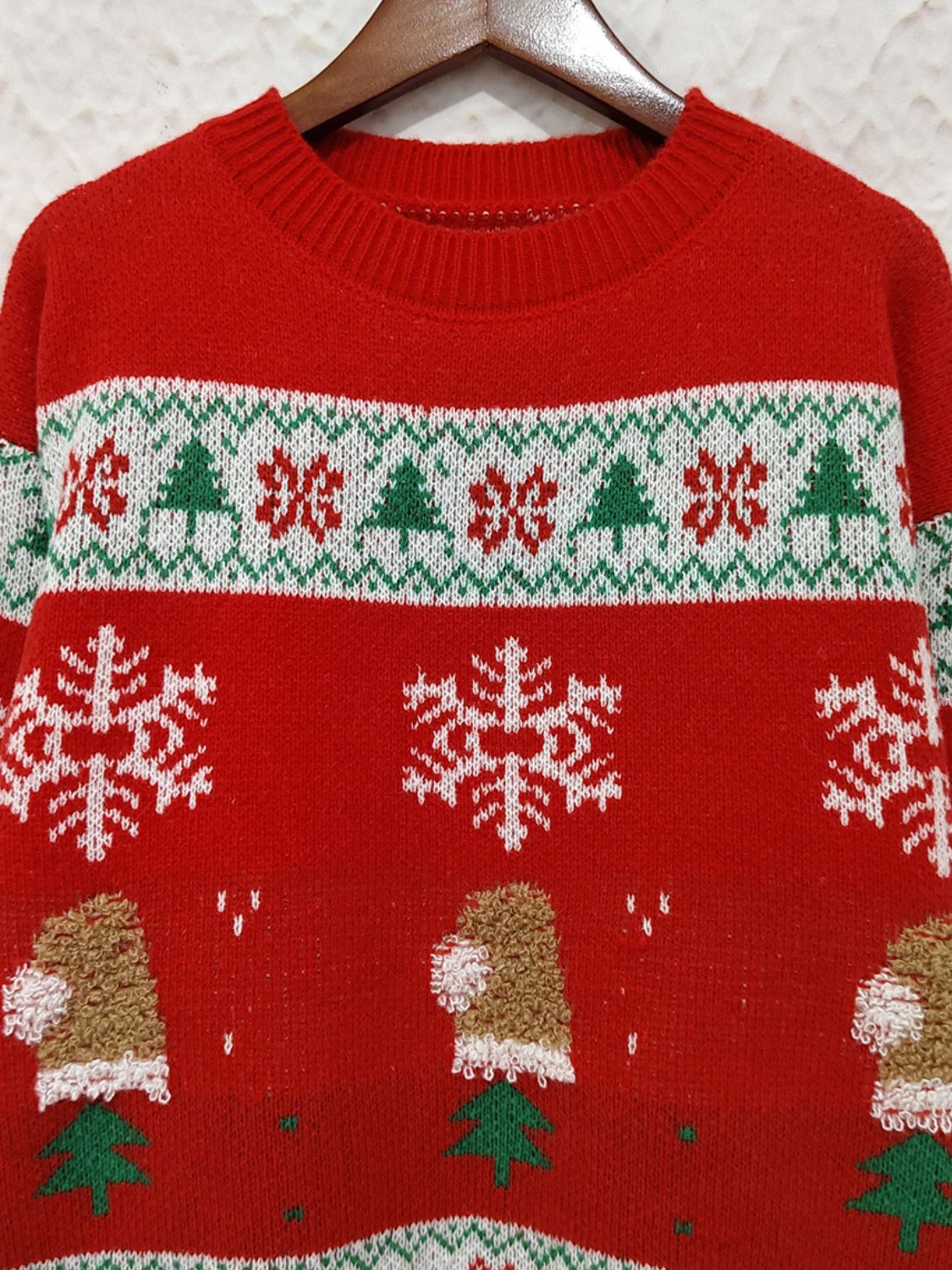 Weihnachtselement Rundhals Langarmpullover