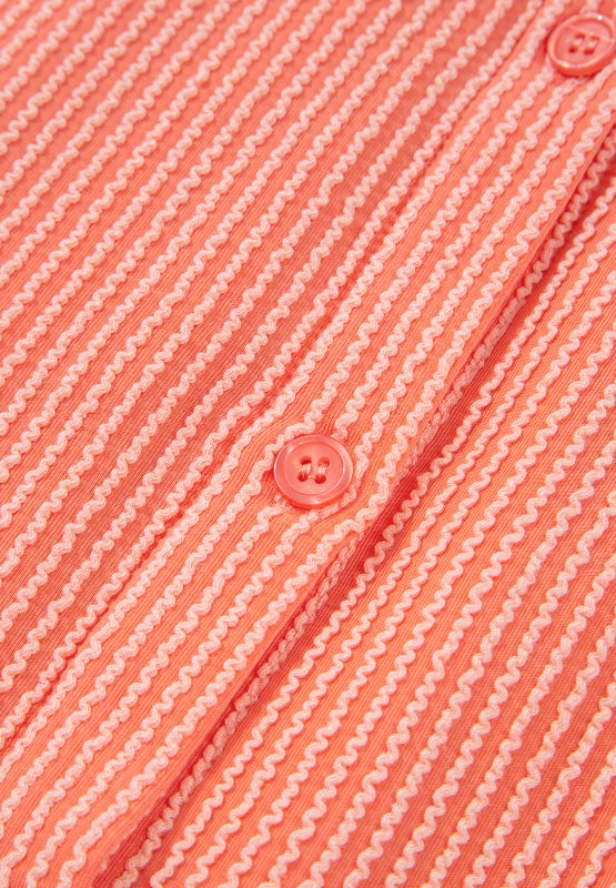 High-Low-Hemd mit Kordelzug und halblangen Ärmeln