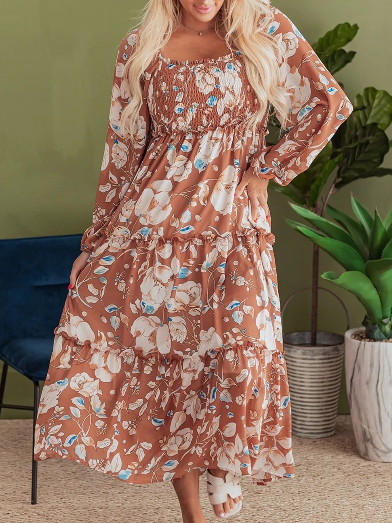 maxi dress with a bow FARES Bow Elastic Waist Dress – Macaron