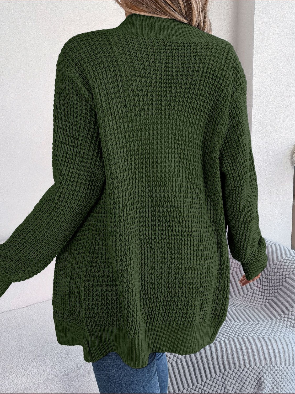 Strickjacke mit offenen Ärmeln und Taschen