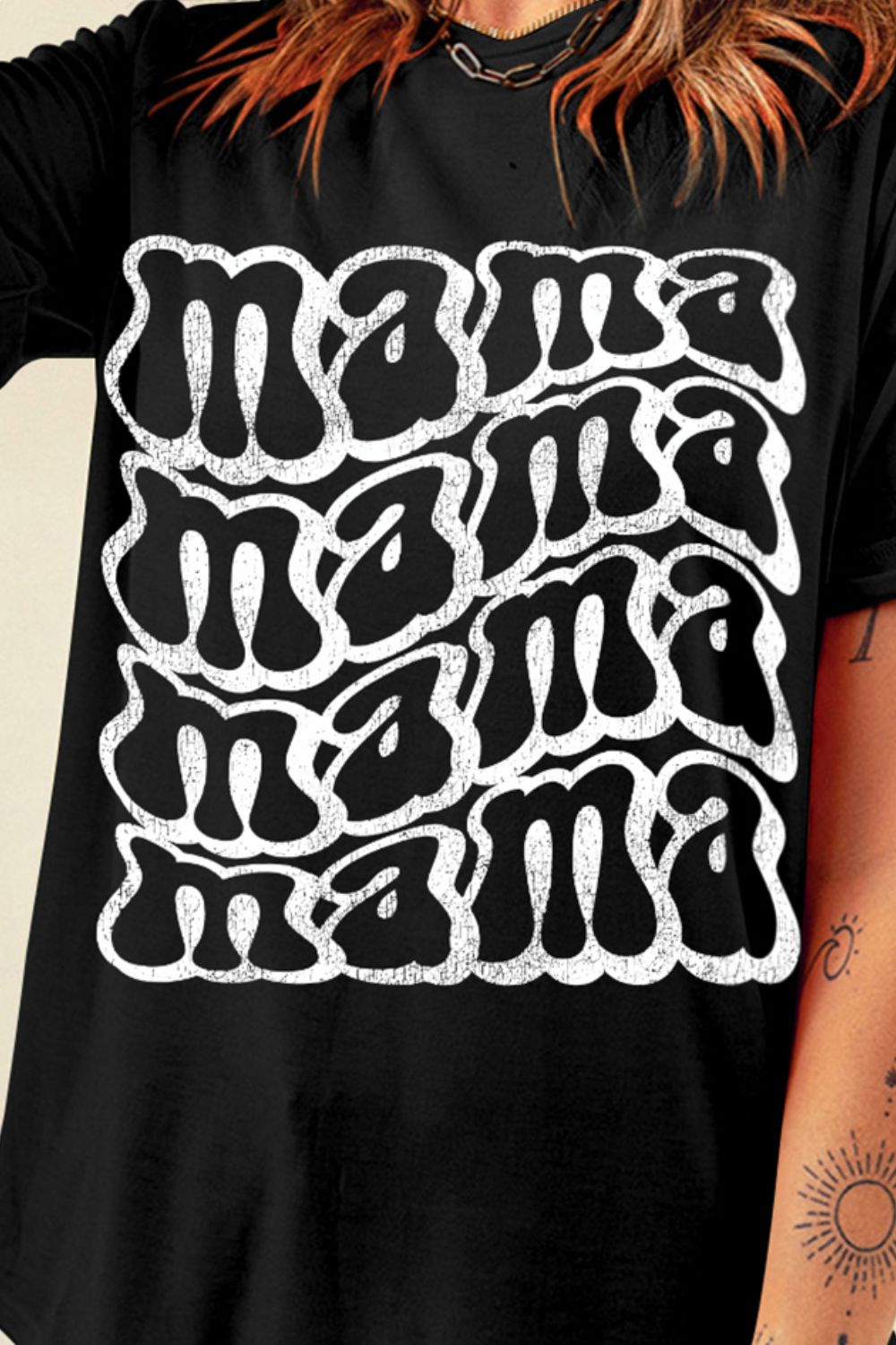 MAMA T-Shirt mit Rundhalsausschnitt und kurzen Ärmeln