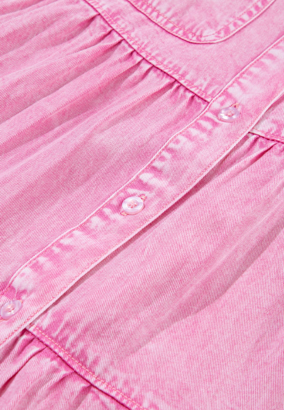 Mini-Jeanskleid mit Kragen und Knopfleiste