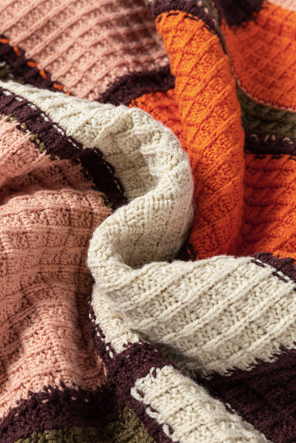 Pullover mit Stehkragen und Farbblockdesign im Kordelzugdesign