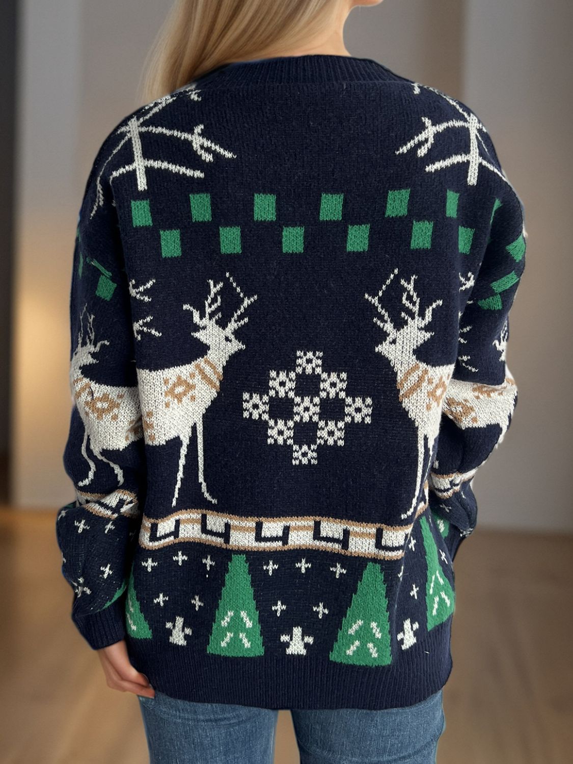 Weihnachtselement Rundhals Langarmpullover