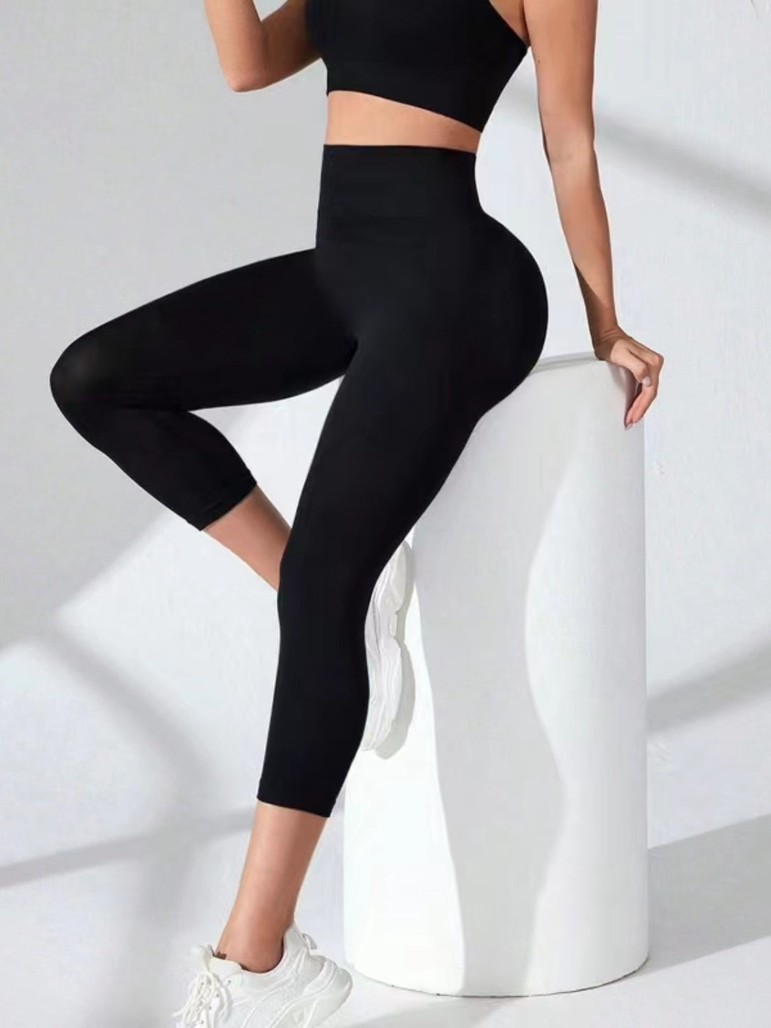 Kurze Active-Leggings mit hoher Taille