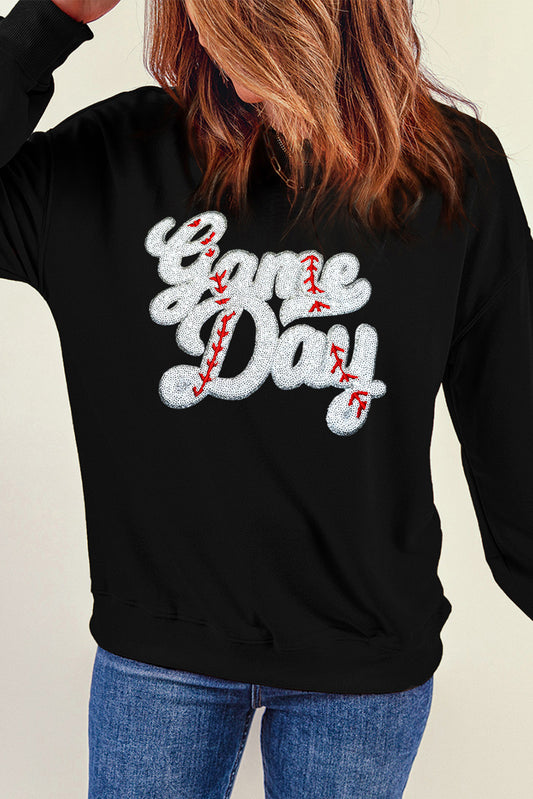 Sweatshirt mit Rundhalsausschnitt und Buchstabengrafik und Langen Ärmeln