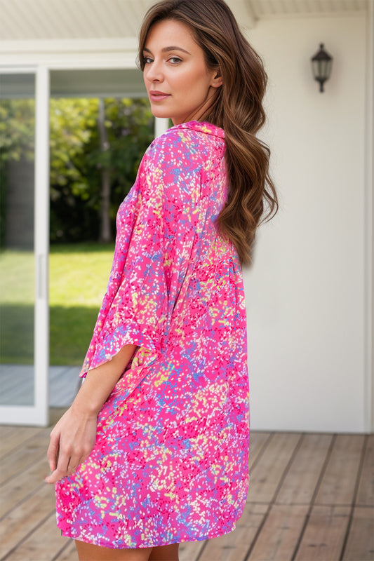 Bedrucktes Hemd mit Kragen und Knopfleiste