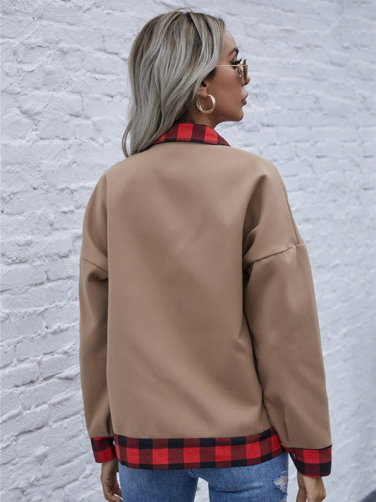 Langärmlige Jacke mit Karomuster