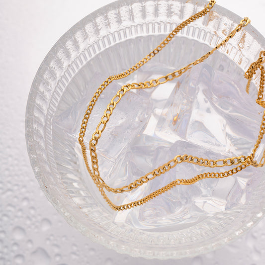 Doppellagige Halskette aus Edelstahl