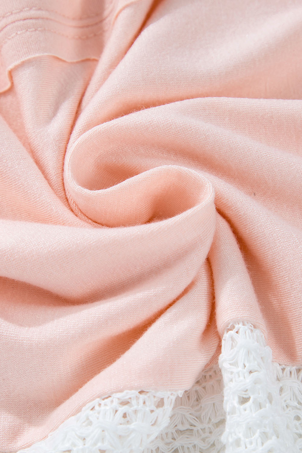 Bluse mit V-Ausschnitt und Dreiviertelärmeln und durchbrochenem Blumenmuster