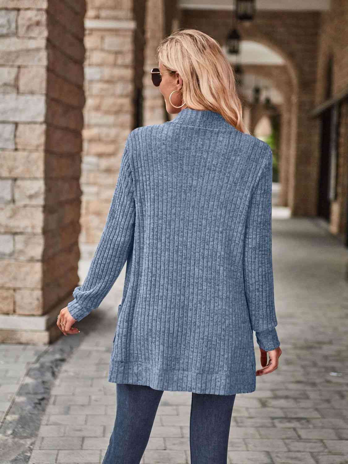 Strickjacke mit offener Vorderseite und Taschen