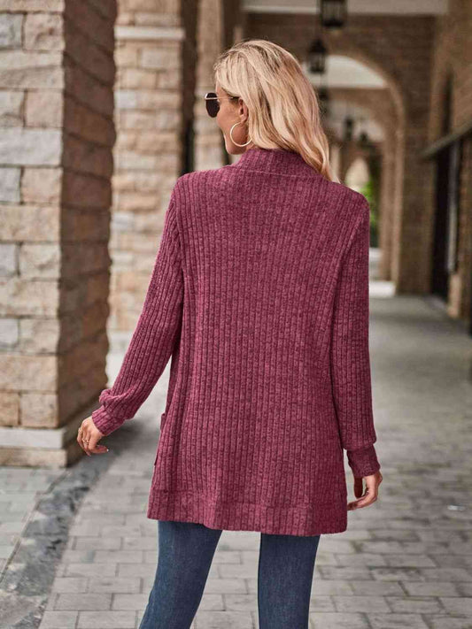Strickjacke mit offener Vorderseite und Taschen