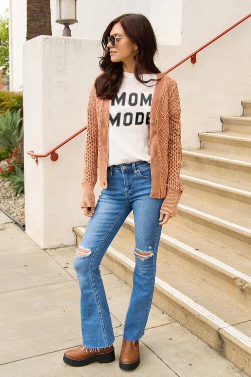 Simply Love – Kurzärmliges T-Shirt in voller Größe „MOM MODE“