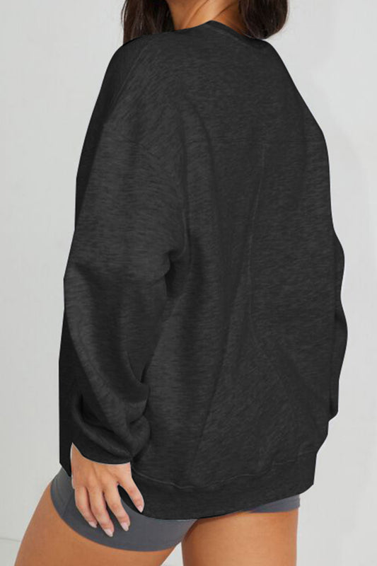 Simply Love Sweatshirt mit Erd- und Mond-Grafik in voller Größe