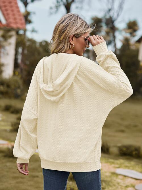 Langärmlige Jacke mit Reißverschluss und Kordelzug