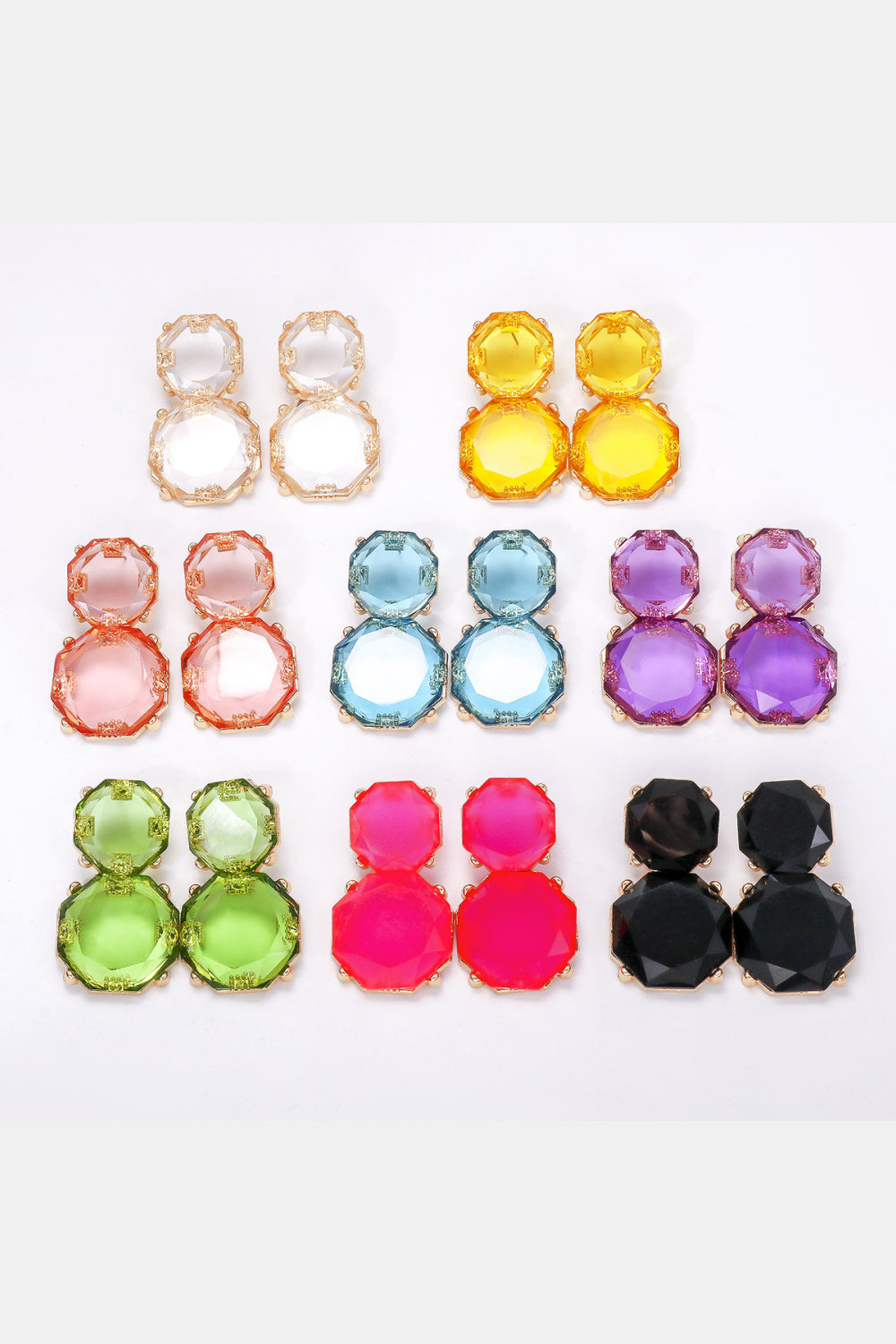 Ohrringe mit geometrischem Rahmen aus Zinklegierung