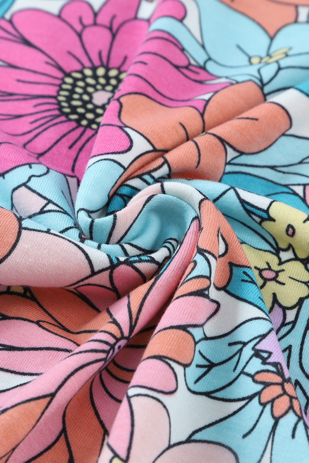 Ärmelloses Kleid mit Rundhalsausschnitt und Blumenmuster