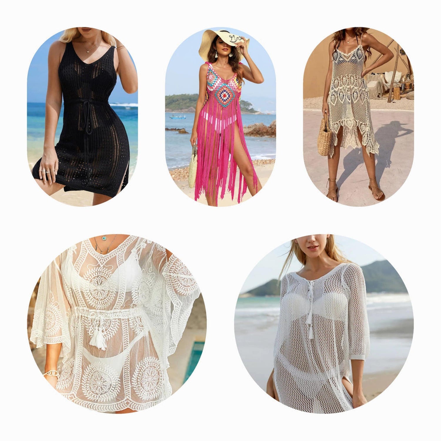 Elegant white beach coverup draped over a swimsuit, perfect for a stylish and comfortable look by the water.
