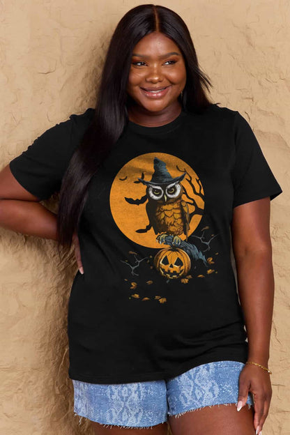 Simply Love – Baumwoll-T-Shirt in voller Größe mit Halloween-Motiv und Grafik