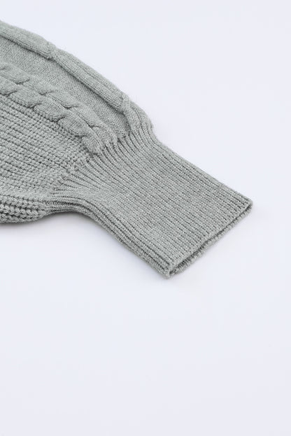 Pulloverkleid mit Zopfmuster und Laternenärmeln