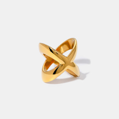 18 Karat vergoldeter Crisscross-Ring