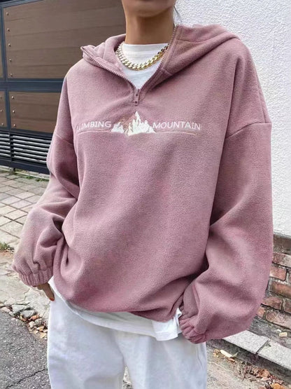 Mountain Langarm-Hoodie mit Viertelreißverschluss