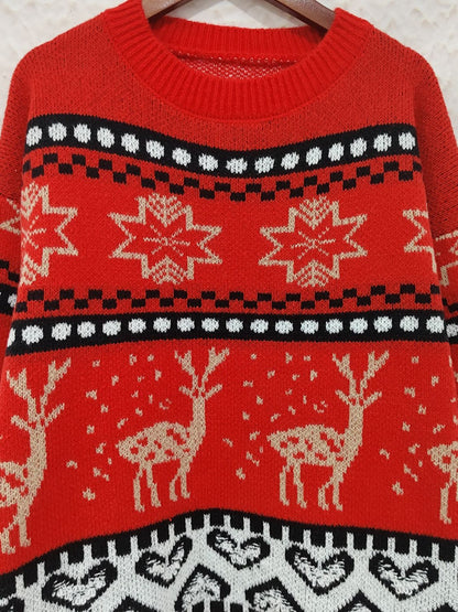Weihnachtselement Rundhals Langarmpullover