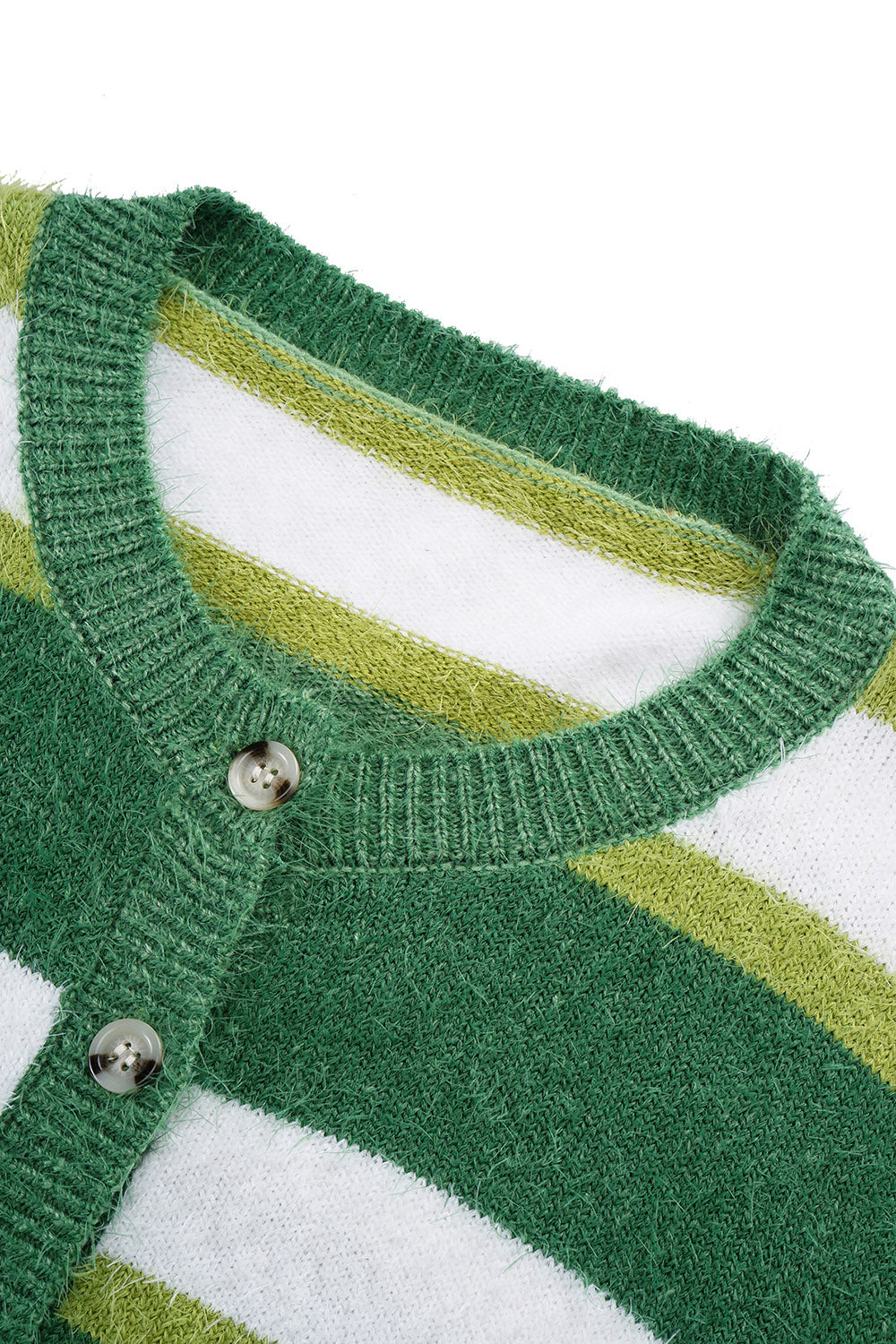 Gestreifter Cardigan mit Knöpfen und überschnittenen Schultern