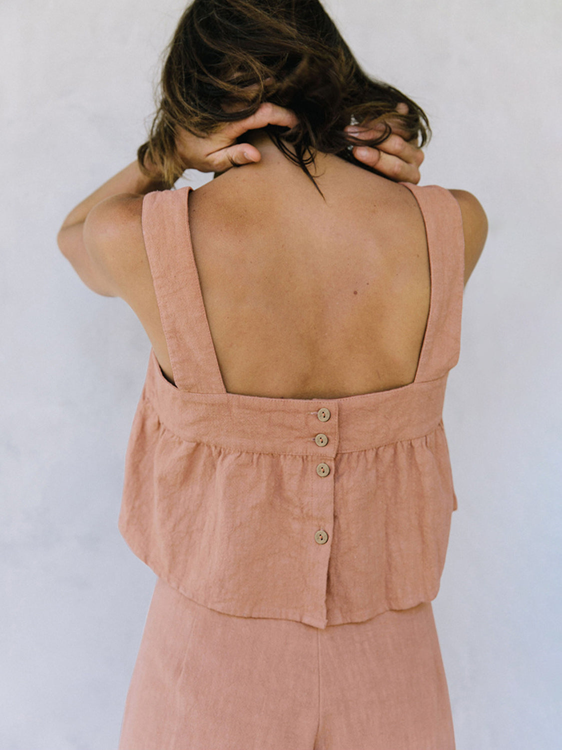 Set aus Oberteil und Hose mit eckigem Ausschnitt und breiten Trägern