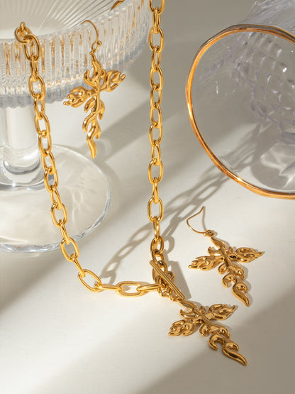 Kreuzkette aus 18 Karat vergoldetem Edelstahl