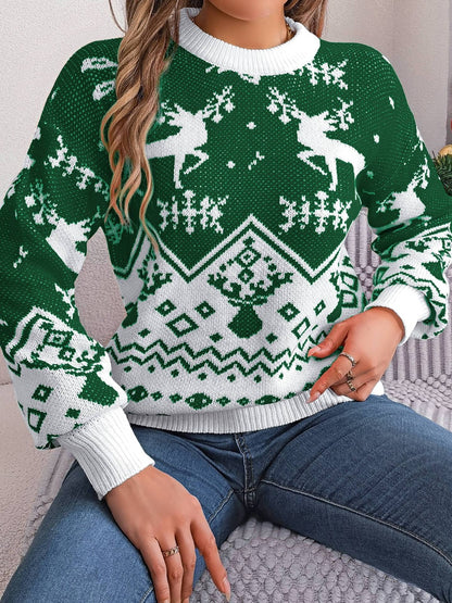 Weihnachtselement Rundhals Langarmpullover