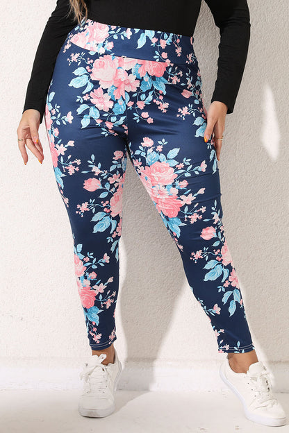 Leggings mit Blumenmuster in großen Größen