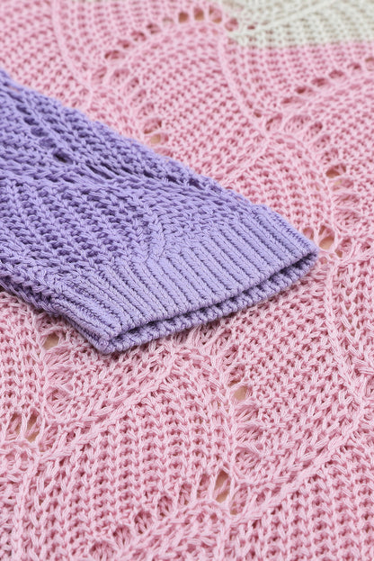 Pullover mit U-Boot-Ausschnitt und Farbblock