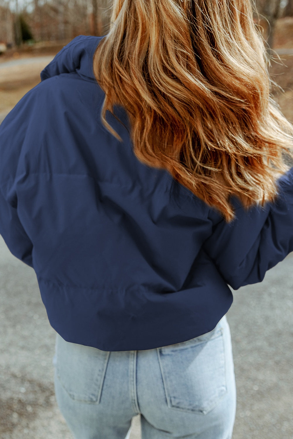 Mantel mit Reißverschluss und Kragen und Taschen