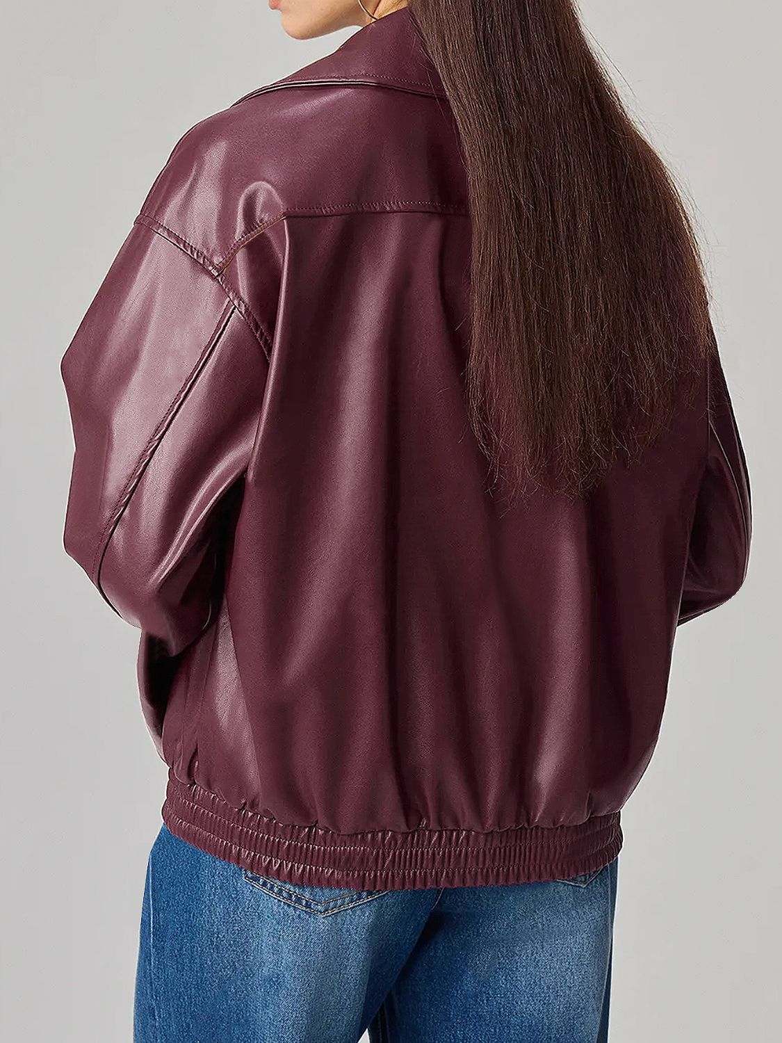 Jacke mit Reißverschluss und überschnittenen Schultern