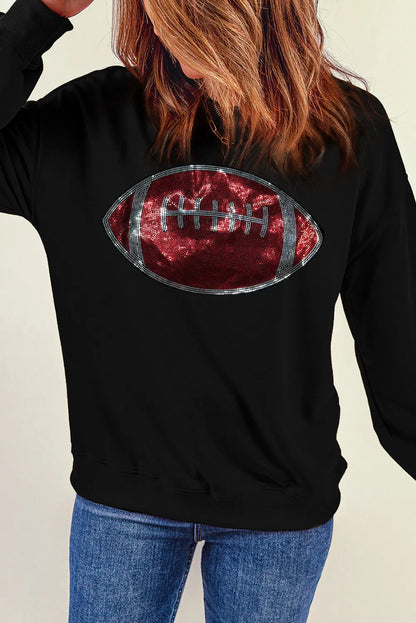 Langarm-Sweatshirt mit Pailletten und Fußballmotiv