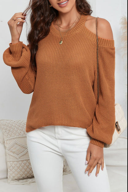 Langärmliger Pullover mit Cut-Outs auf der Rückseite und kalten Schultern