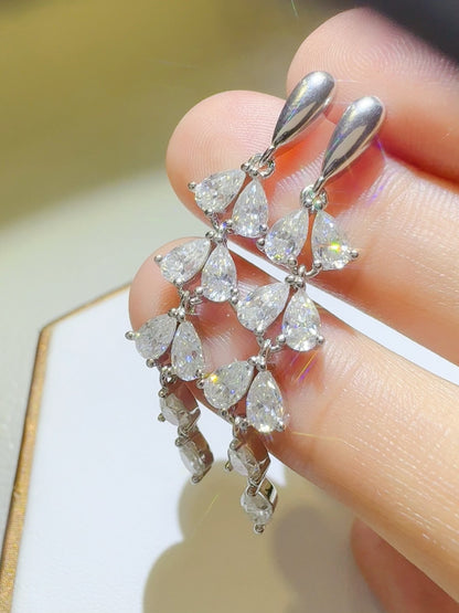 6 Karat Moissanit 925 Sterling Silber Bar Ohrringe