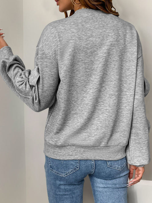 Perfee – Langärmliges Sweatshirt mit Rundhalsausschnitt und Schleife