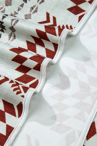 Geometrisches, vorne offenes, langärmliges Coverup