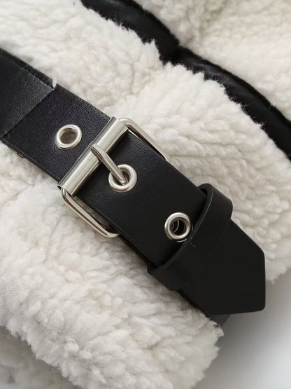 Langärmlige Sherpa-Jacke mit Reißverschluss