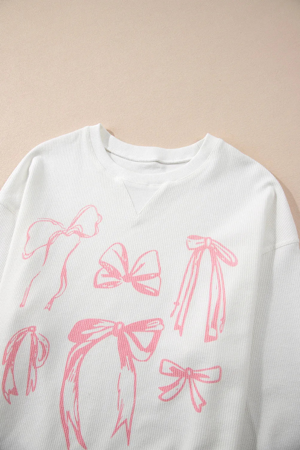 Langärmliges Sweatshirt mit Rundhalsausschnitt und Schleife