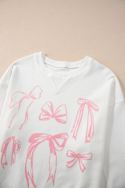 Langärmliges Sweatshirt mit Rundhalsausschnitt und Schleife