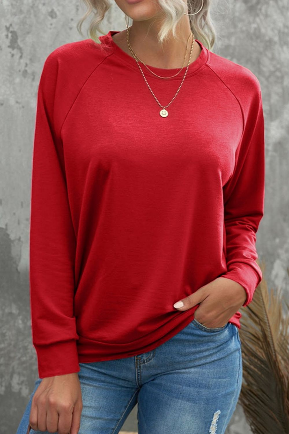 Sweatshirt mit Rundhalsausschnitt und langen Ärmeln