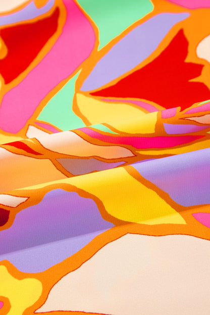 Langarmbluse mit Rundhalsausschnitt und Kontrastdruck